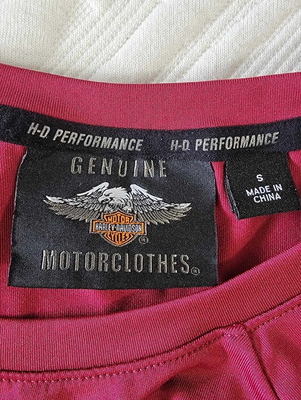 Harley Davidson Vented Cut Out Mesh Burgundy Red Pullover Long Sleeve Size Small - Picture 8 of 11